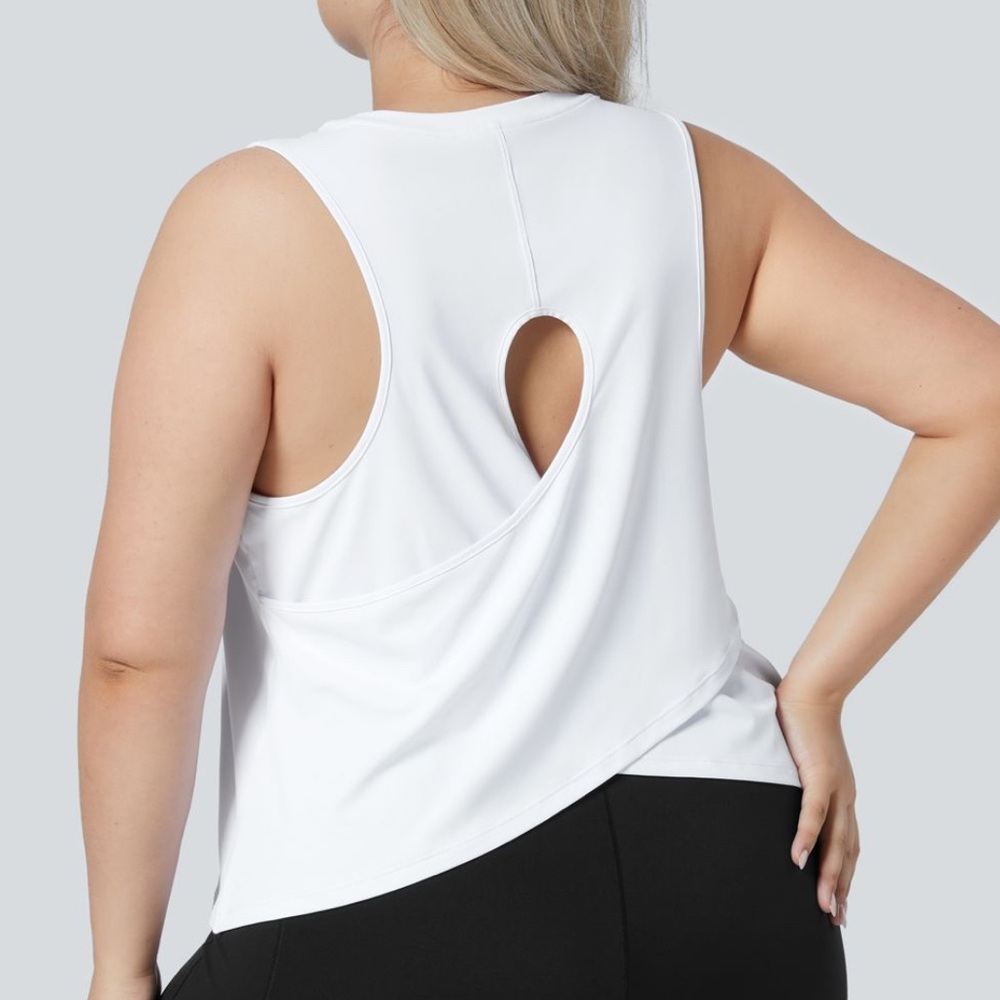 Halara Plus Size Tank Top Cut Out Crossover Hem 3X